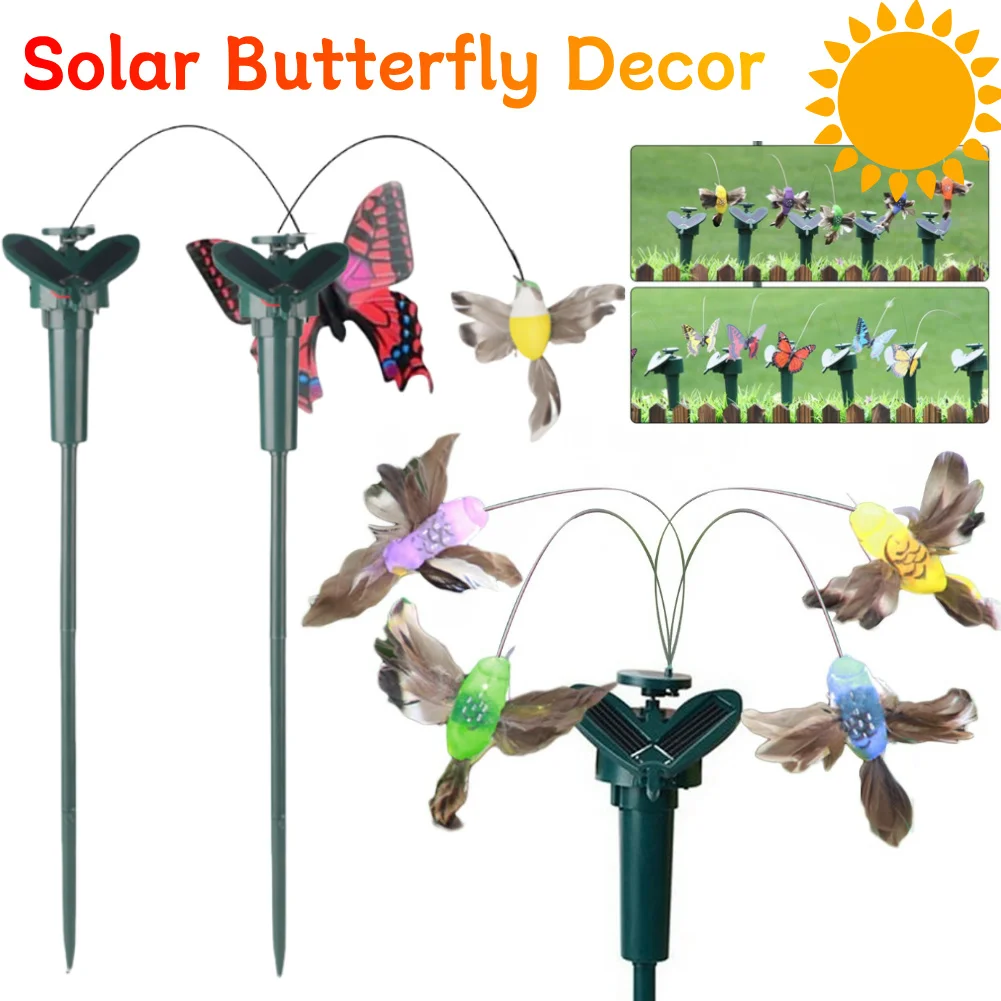 Garten Schmetterling Dekor Indoor Outdoor Solar fliegende Schmetterlinge Garten Ornamente wasserdicht kreative Handwerk für Ackerland Innenhof