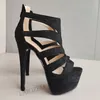 Zhima Frauen Plattform Sandalen Peep Toe dünne High Heels Sandalen zurück Reiß verschluss Damen hand gefertigte Mädchen Schuhe Frau große Größe 41 45 48 52