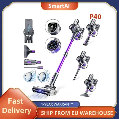 Smartai p40 Akku-Staubsauger, 33kpa Saugkraft, 55min Laufzeit, bürstenloser 400w Motor, Image