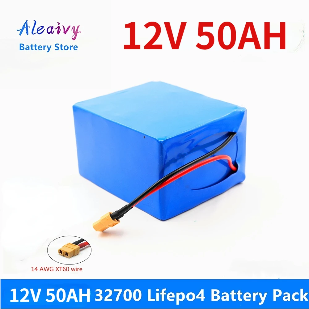 Aleaivy 32700 Lifepo4 Batterie Pack 4S 3P 12,8 V 50Ah mit 4S 40A Ausgewogene BMS für Elektrische Boot und Unterbrechungsfreie Netzteil 12V Image