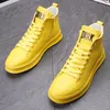 Europäische neue Schuhe für Männer Leder Freizeit schuhe High Tops Wohnungen Skateboard Schuhe Jugend Straße coole Schnür Sneaker 39-45