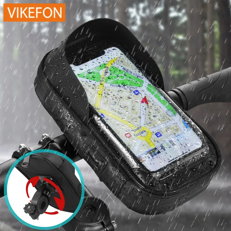 Étanche 360 ° Support de téléphone à cadre avant de vélo et moto rotatif, support de Navigation universel facile pour Smartphone pour tous les téléphones