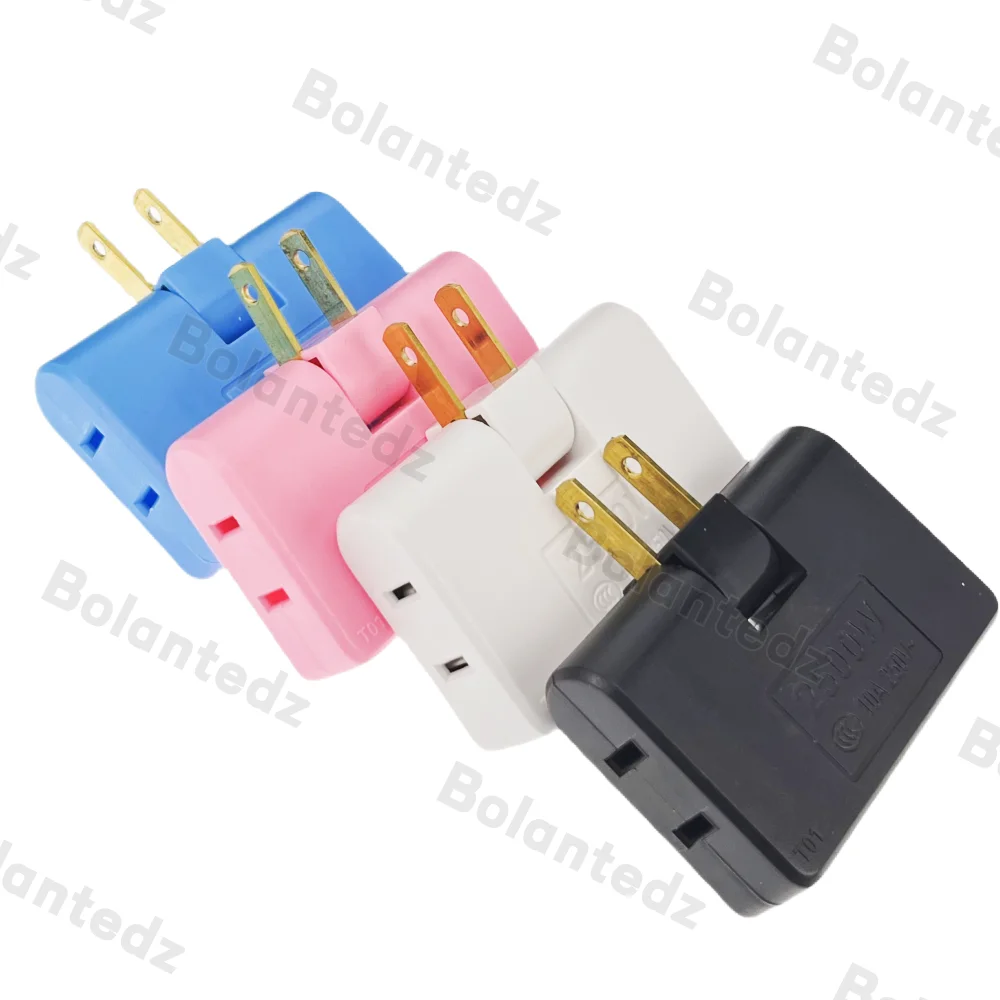 US-Stecker und Steckdose, 3-in-1-Verlängerung, Mexiko, Japan, Kanada, amerikanische Steckdosen, Stromkonverter, Reiseadapter, AC-Steckdose Image