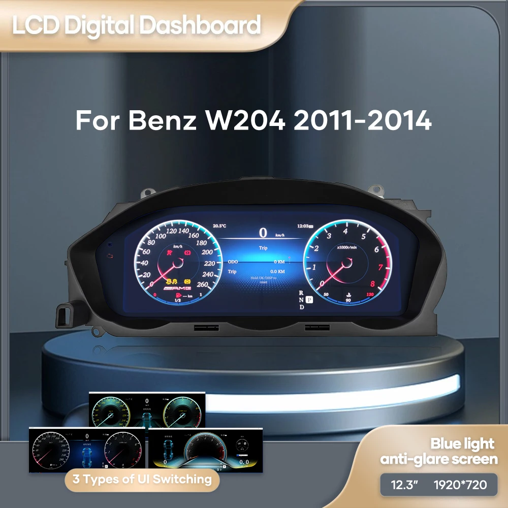 12.3 ''lcd digitaal Dashboard Cluster für Mercedes Benz C W204 2014-2018 ntg 2011 Autoradio Instrument Paneel Cockpit Image