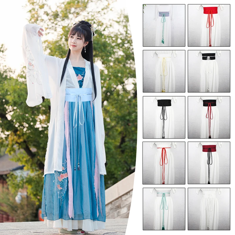 Chinesischer traditioneller Hanfu-Gürtel, Yukata-Kleid, Kimono, Obi-Gürtel, antiker Stil, Baumwolle, Leinen, Korsett, Han-Dynastie, Hanfu-Schärpe, Krawattenriemen Image