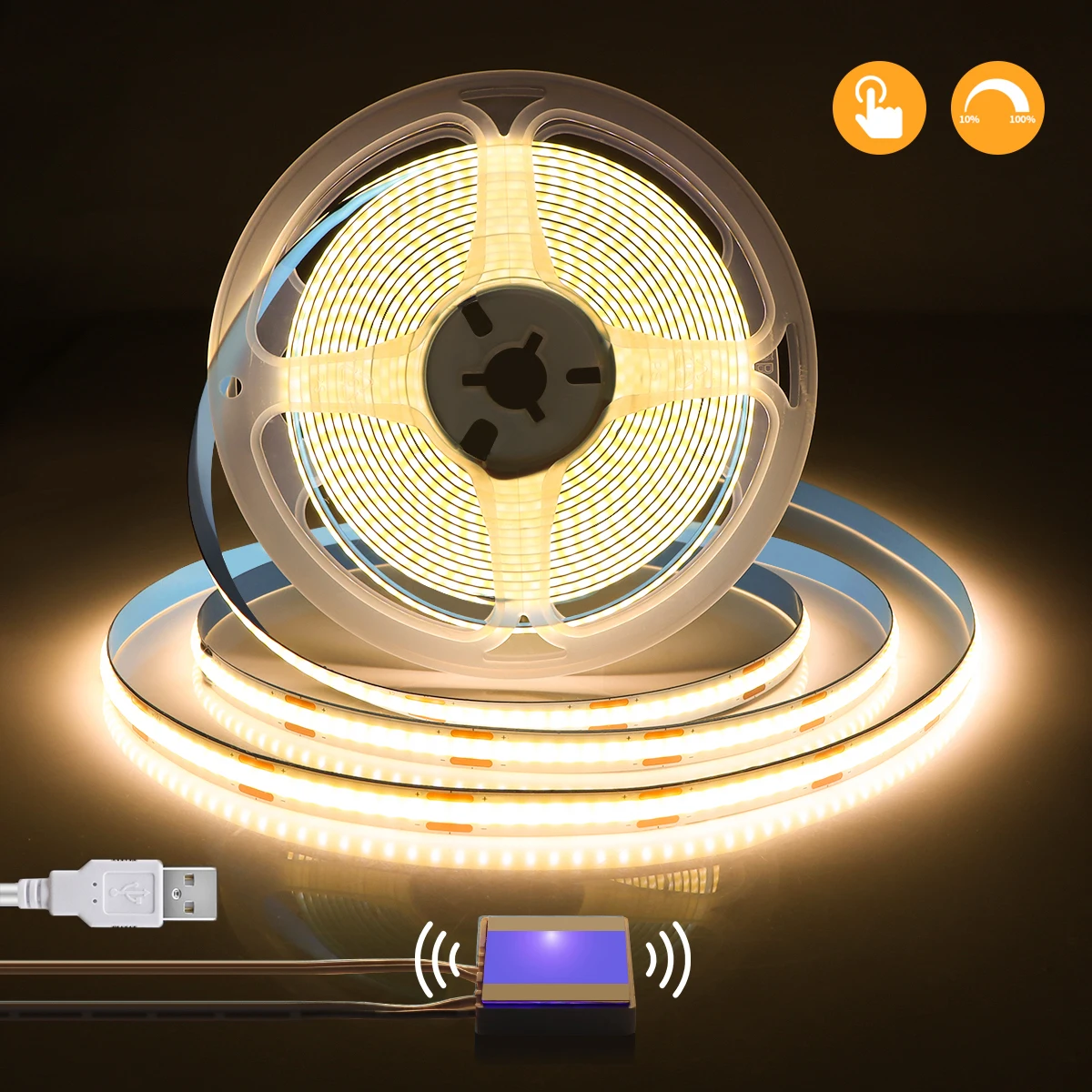 Bad Kosmetik spiegel Licht Cob 5V USB LED-Streifen mit Durchdringung spiegel Berührungs sensor dimmbare Schalter Make-up Spiegel Hintergrund beleuchtung