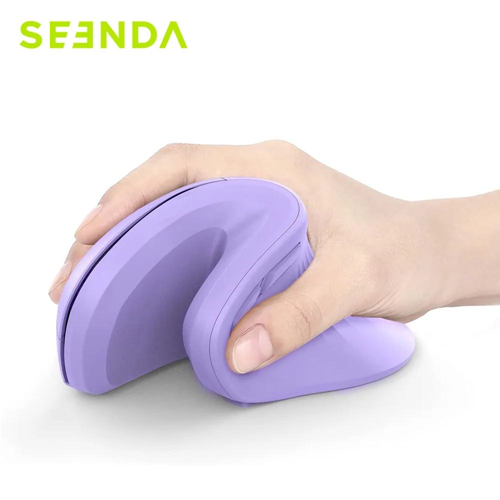 Seenda Bluetooth Wireless Mouse Jiggler Ergonomische vertikale 2,4 g Mäuse für Computer Laptop Notebook PC Lila