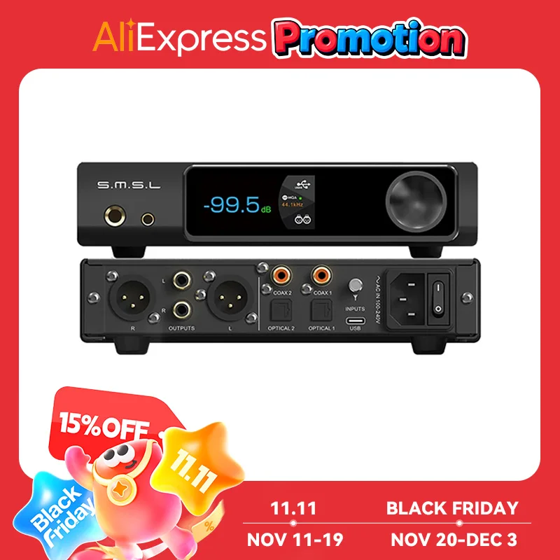 SMSL RAW-MDA1 double décodeur ES9039Q2M prise en charge MQA MQA-CD LDAC Bluetooth 5.1 DAC haute résolution avec télécommande SMSL MDA1