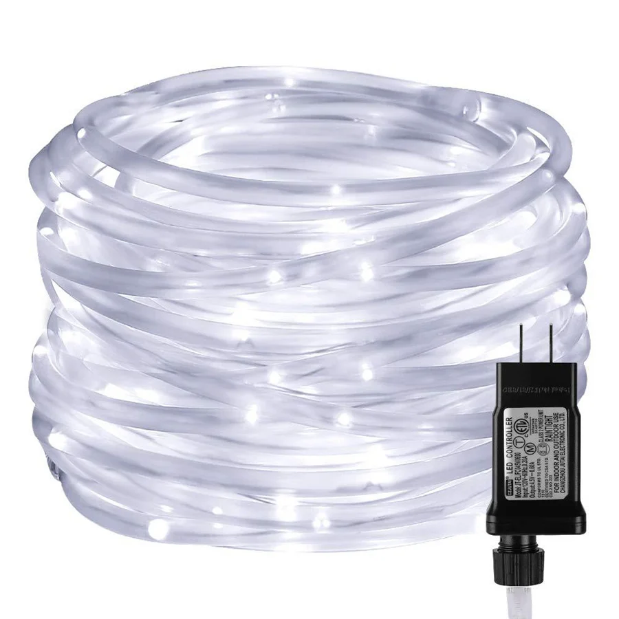 2022 Neue 10/20/30 m LED-Weihnachtsgirlande, Lichterkette für den Außenbereich, 8 Modi, Seilrohr-Lichterkette für Party, Hochzeit, Gartendekoration
