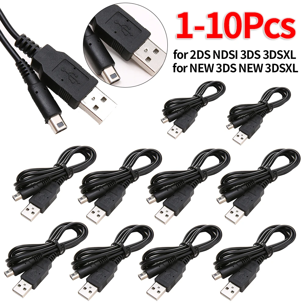 1/2//10pcs 1m USB-Ladekabel für Nintendo 2ds ndsi 3ds 3dsxl neue 3ds neue 3dsxl Game Power Line Image