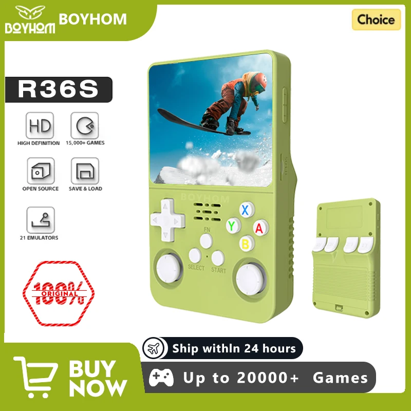 256G R36S Retro Videospielkonsole Linux System 3,5 Zoll IPS Bildschirm RK3326 Tragbarer Taschenspieler 64G 128G Spiele beste Jungen Geschenke Image