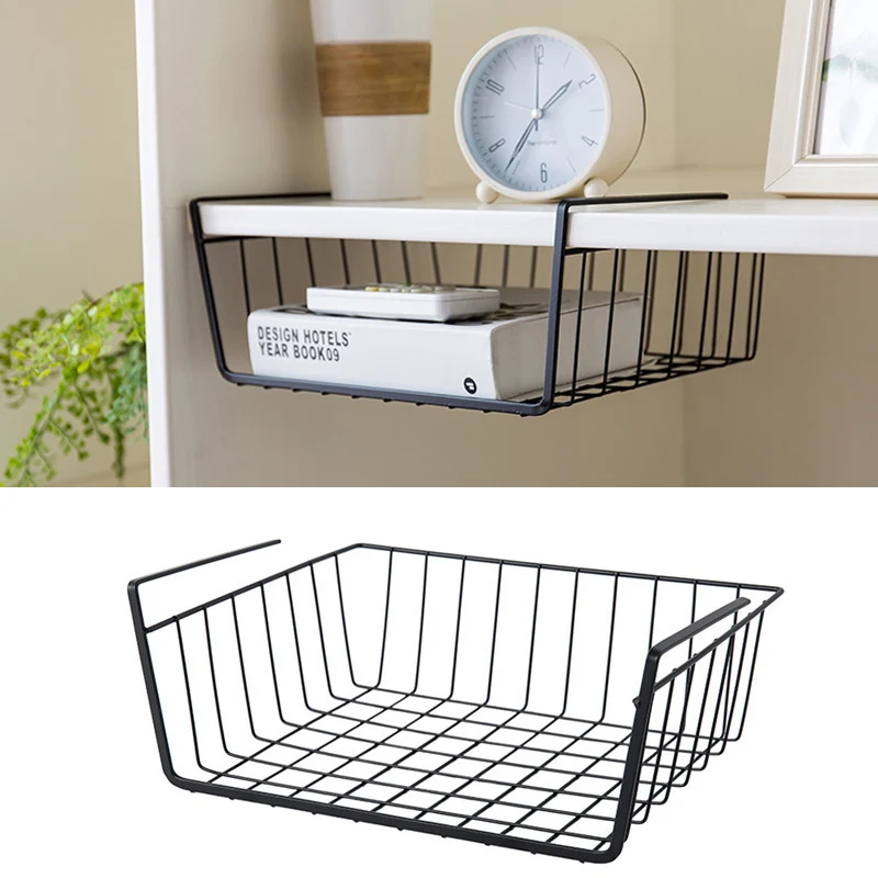 Metall Hänge korb für Küchen schrank unteres Regal Trennwand Lager regal Kleider schrank Veranstalter Schließfach Kleider schrank