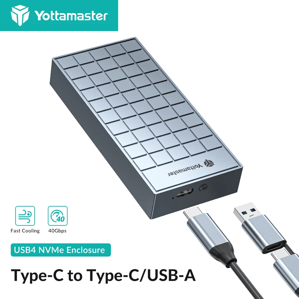 Yotta master 40gbps m.2 nvme ssd gehäuse usb4 typ c nvme externes festplatten gehäuse kompatibel mit thunderbolt 4/3/usb 3,2 3,0 Image