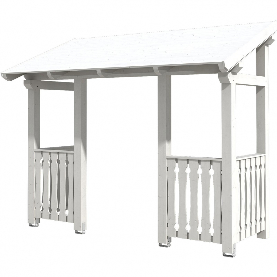 Skan Holz Vordach Paderborn Dach mit Brüstung Weiß, Typ 6 Image