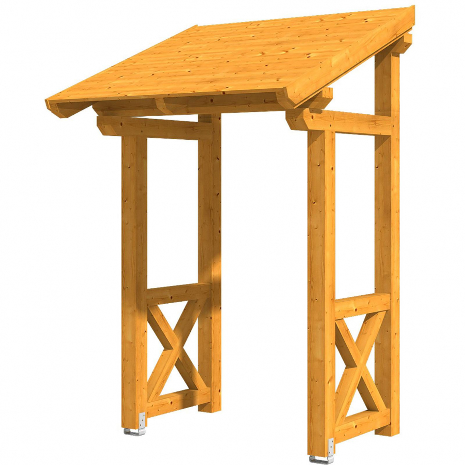 Skan Holz Vordach Potsdam Dach mit Seitenteil Eiche Hell, Typ 4 Image