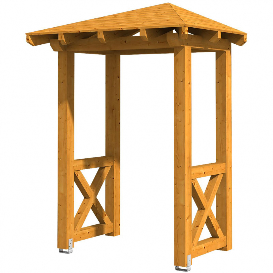 Skan Holz Vordach Wesel Dach mit Seitenteil Eiche Hell, Typ 4 Image