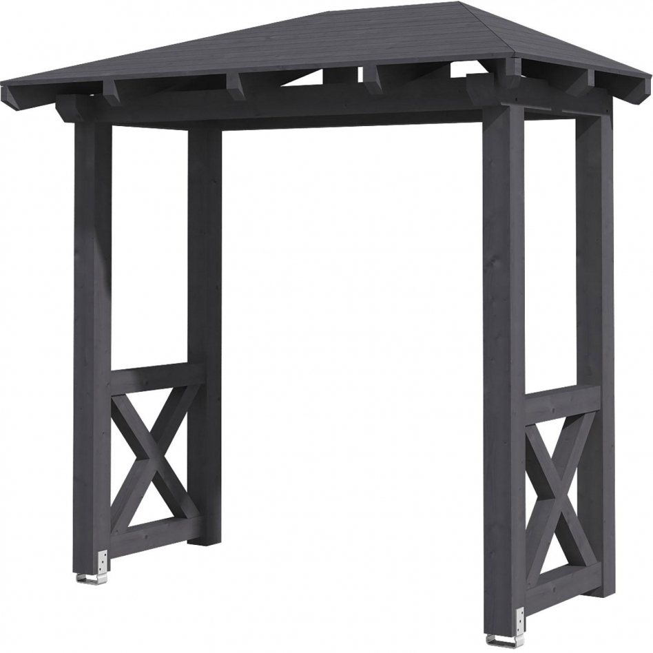 Skan Holz Vordach Wismar Dach mit Seitenteil Schiefergrau, Typ 4 Image