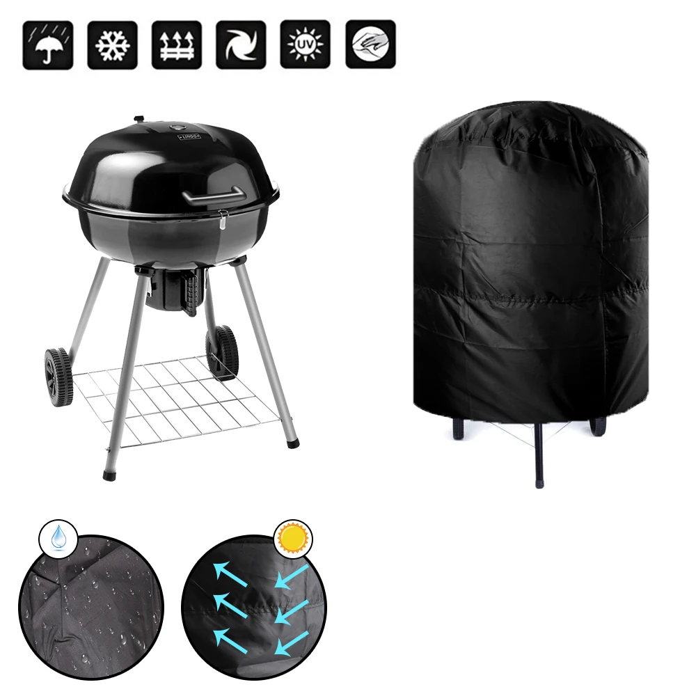 Wasserdichte Camping Outdoor Grill Abdeckung Grill Abdeckung 77x58 cm/80x66x 100 cm Regen schützende Anti Staub Runde BBQ Grill Abdeckung Image