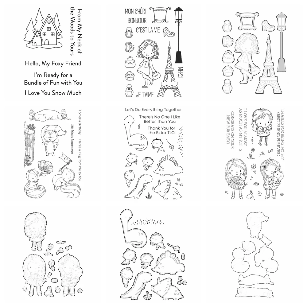 Mein Holzhals stempelt und schneidet stirbt mon cheri klare Briefmarken für die Herstellung von Scrapbooking-Dekorationspapier-Bastel album karten Image