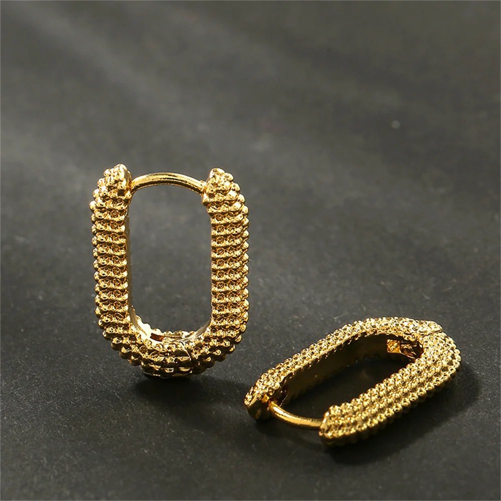 Einfache Französisch Quadratische Legierung Ohrringe Gold Farbe Geometrische Form Tropfen Ohrring Für Frauen Trendy Party Schmuck Geschenk Image