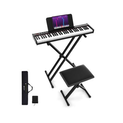 Costway 61-Key Portable Electronic Keyboard Piano Complete Digital Piano Set with Stand and Stool