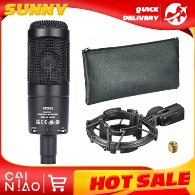 AT2035 Audio Wired Cardioid Condenser Microphone Wide Dynamic Range for Performance Live Recording Vocal Condenser MIC