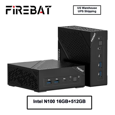 FIREBAT AM02 MINI-PC Intel N100 DDR4 16GB RAM 512GB SSD WIFI6 BT5.2 Portable Desktop MINI-PC