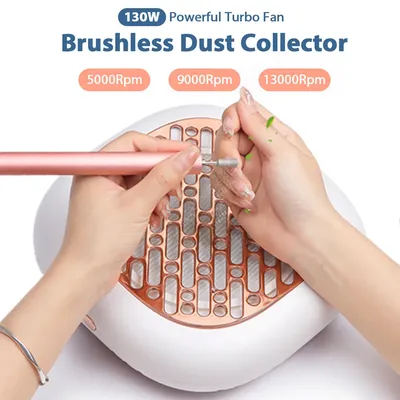 130W Super Suction Brushless Nail Dust Collector Powerful Nail Dust Extractor Nail Art Manicure Fan