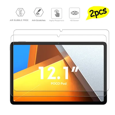 2 Pieces HD Scratch Proof Tempered Glass Screen Protector For POCO Pad 12.1-inch Xiaomi POCO Tablet