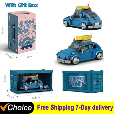 NEW IN Creative Model Classic Beetle Car Decoration Building Blocks Bricks Moc Kit Set City car DIY
