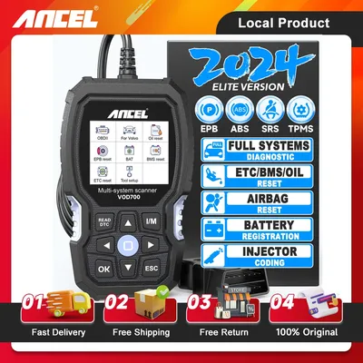 ANCEL VOD700 All System OBD2 Scanner Fits for Volvo Car Code Reader ABS Bleeding Injector Oil Reset