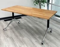 Solid Hardwood Flip Top Training Table - 66" x 30" Table
