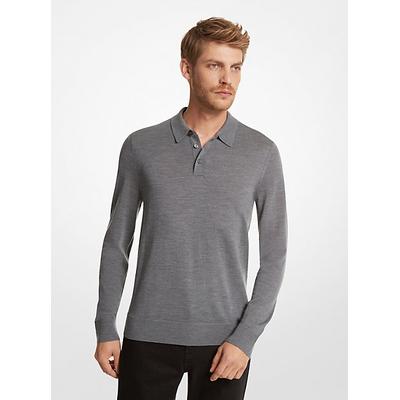 Michael Kors Merino Wool Polo Sweater Grey S