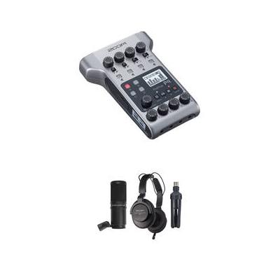 Zoom PodTrak P4 Portable Multitrack Podcast Recorder with Podcast Mic Pack Kit P4