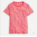 J. Crew Tops | J Crew New Vintage Cotton Crewneck T-Shirt Stripe Poppy White Xs | Color: Red/White | Size: Xs