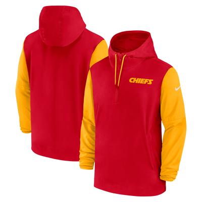 Nike Rot/Gold Kansas City Chiefs 2024/25 Sideline Pre-Game Player 1/2-Zip Hoodie-Jacke für Herren Image