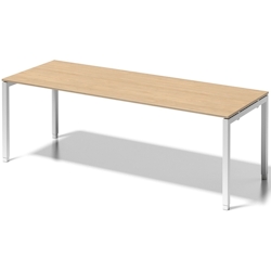 Bisley Schreibtisch Cito BxTxH 220x80x65-85cm ahorn Gestell verkehrsweiß Image