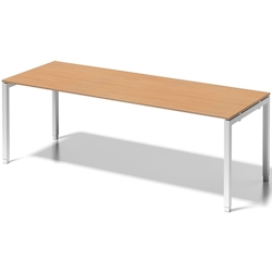 Bisley Schreibtisch Cito BxTxH 220x80x65-85cm buche Gestell verkehrsweiß Image