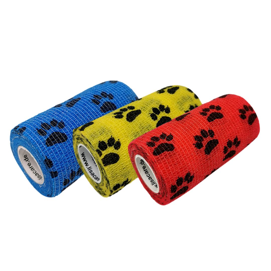 LisaCare cerotti per zampe 10cmx4,5m - bendaggi animali 3 pz Bendaggio
