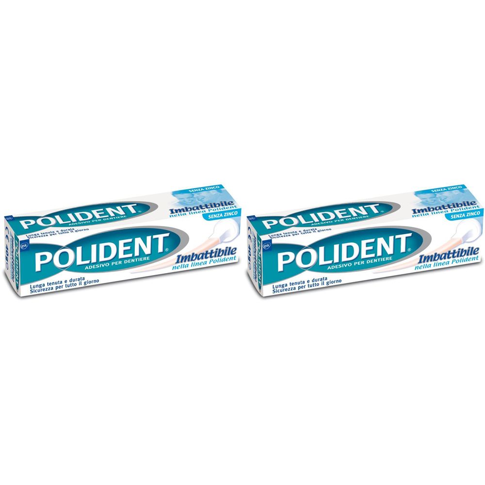 Polident Lunga Tenuta, Adesivo per Protesi Dentale 2x40 g Crema