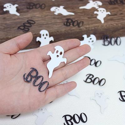 TEMU 100pcs Sparkle Black Boo & Cute White Confetti - Graduation, Horror Themes, Birthdays, & Party Decorations