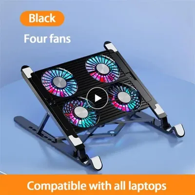 Laptop Cooler Base Stand Foldable Laptop Cooling Pad Portable Height Adjustable Notebook Stand for