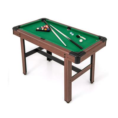 Costway 48 Inch Pool Wooden Game Table with Full Set of Ballsfor Kids and Adults-Green