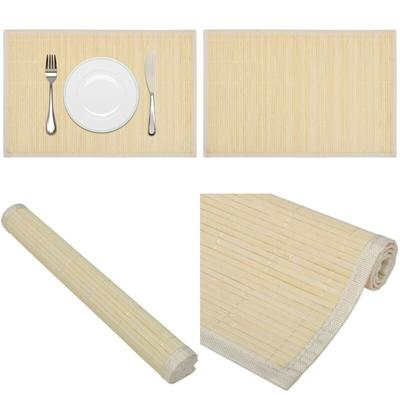 6 Bambus-Platzdeckchen 30 x 45 cm Natur - Platzdeckchen - Platzdecke - Home & Living - Beige