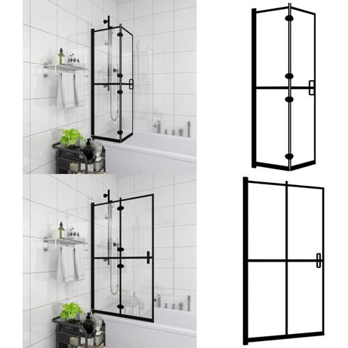 Faltbare Duschkabine ESG Schwarz 80x140 cm - Falttür Duschkabine - Falttür Duschkabine - Home &