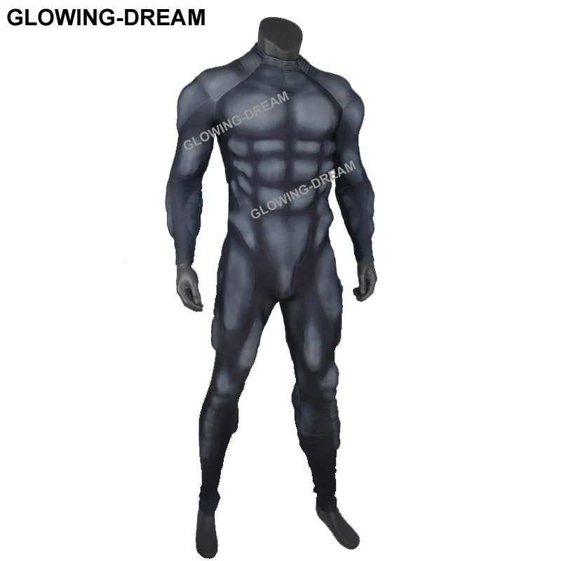 Hohe Qualität Schwarz Muscle Kostüm 3D Relief Muscle Polsterung Anzug Schwarz Muscle Anzug Für Heros Image