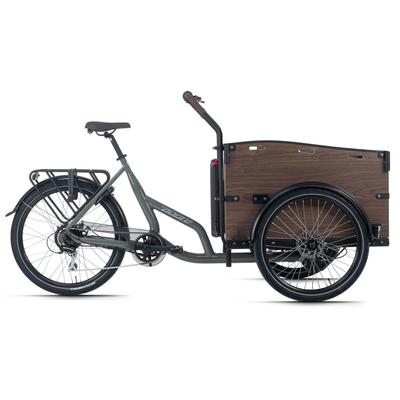 E-Bike ADORE "Urban Deluxe" Gr. 56, grau, E-Bikes, 56cm, 24 Zoll (60,96cm), ABUS Shield 5650 Rahmenschloss