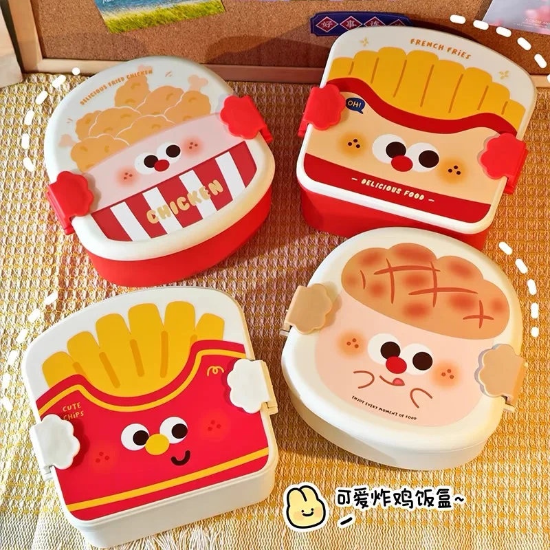 Niedliche Brotdose für Kinder fächer Lunchbox Kinder Kinderschule im Freien Camping Picknick Lebensmittel behälter tragbar Image