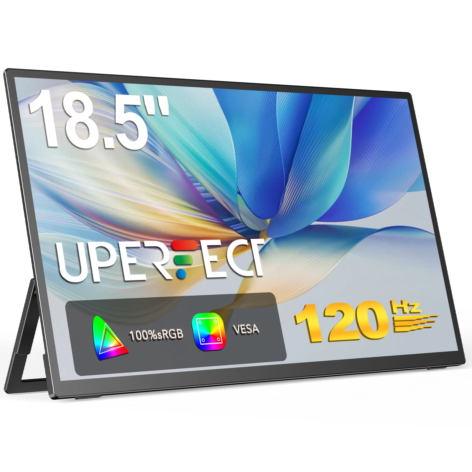 Uperfect 18,5 Zoll Computer Gaming Display tragbarer Monitor 120Hz ips Laptop HDMI USB C externer Bildschirm mit Vesa Adjust Stand Image