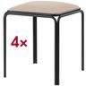 meet 4er-Set Hocker »meet Bistro« Sitzfläche Kunstleder beige